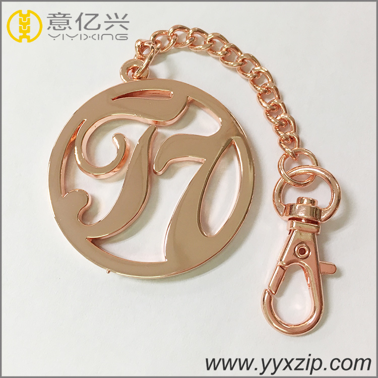 Metal Letter Key Ring - Rose Gold
