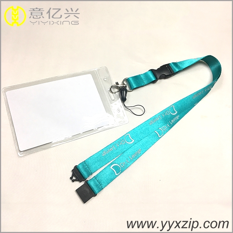 Color metal hook cheap screen printing lanyards cheap price blue man lanyard