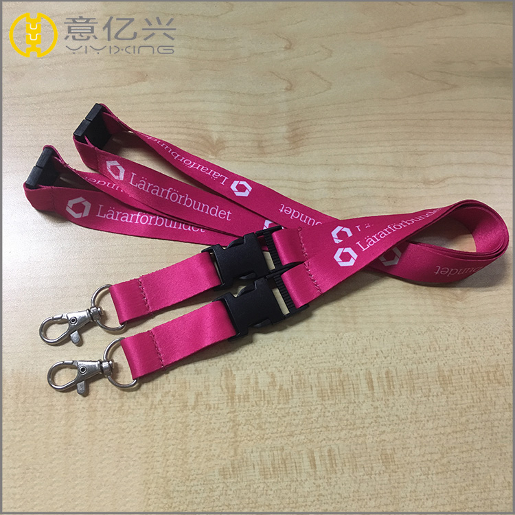 Custom claw company business logo coiled lanyard with plastic breakaway