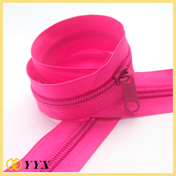 #5 Reflective Nylon Zipper Long Chain Nylon Zipper For Sale