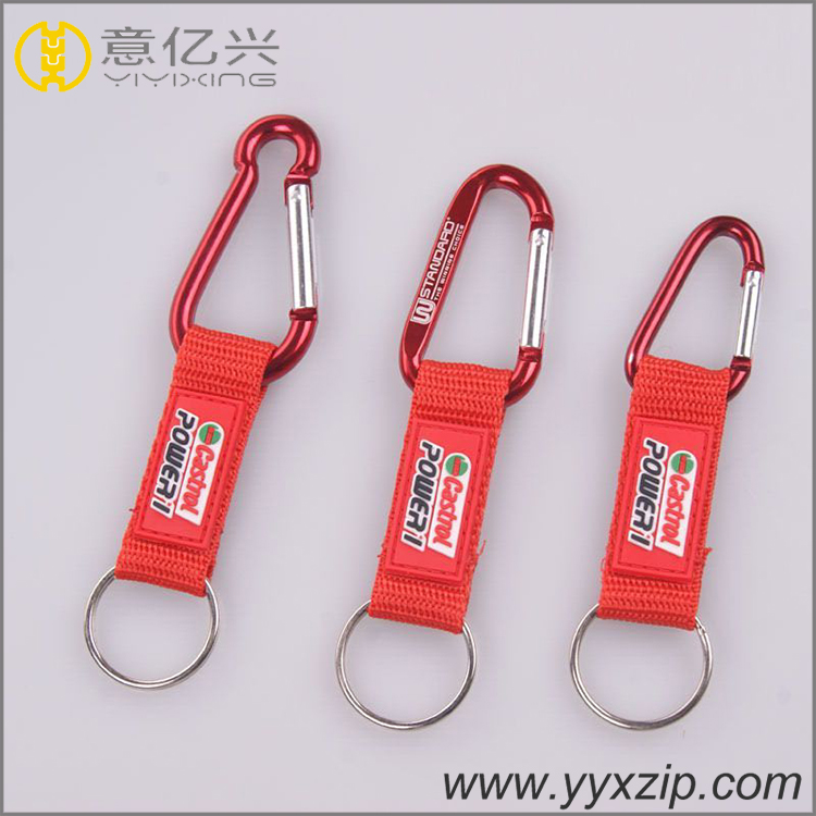 Metal keychain with carabiner keychain with custom logo short lanyard