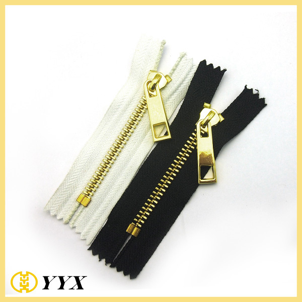 5# closed end gold teeth metal zipper for purse