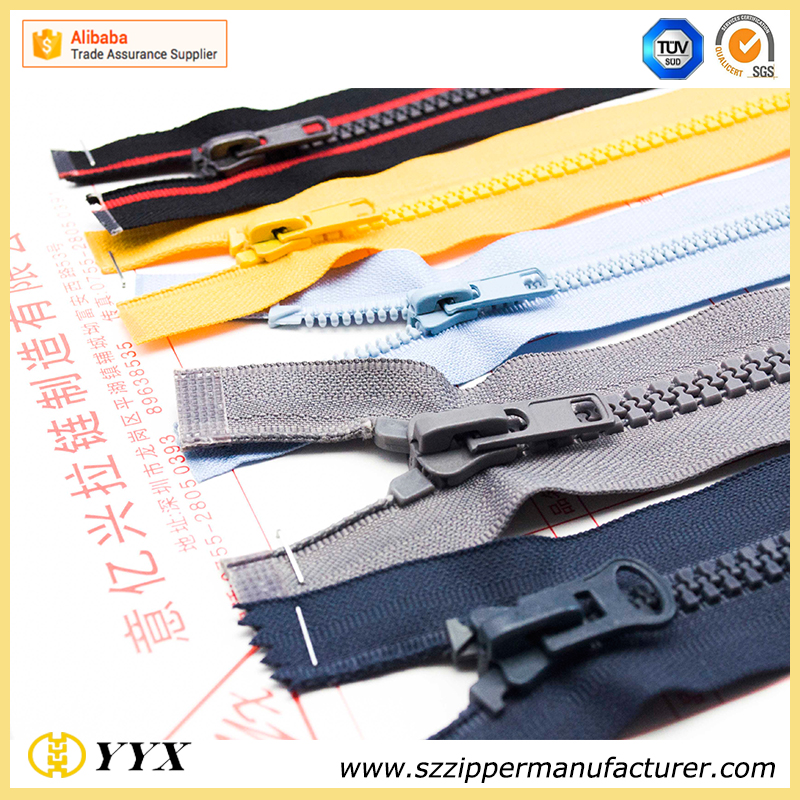 Decorative Fancy Plastic Coil Zipper Pulls Nylon Resin Reverse