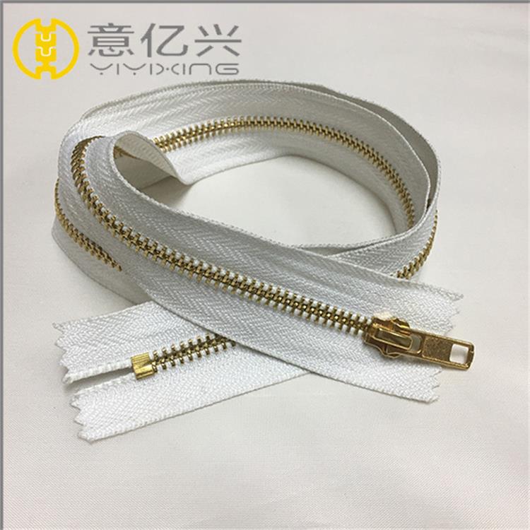 custom size good quality metal zipper gold metal zipper roll/brass zipper