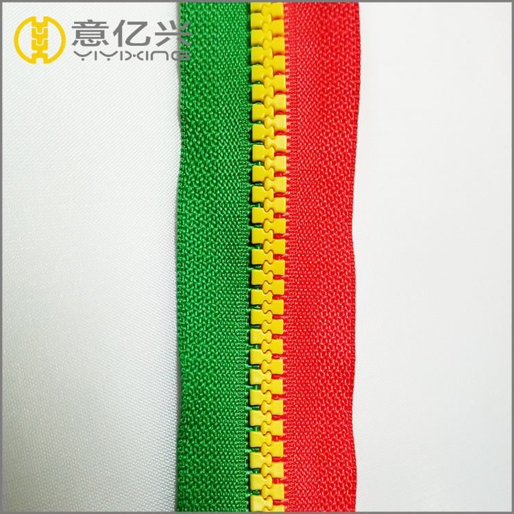 long chain coating fashion teeth colorful plastic resin zipper