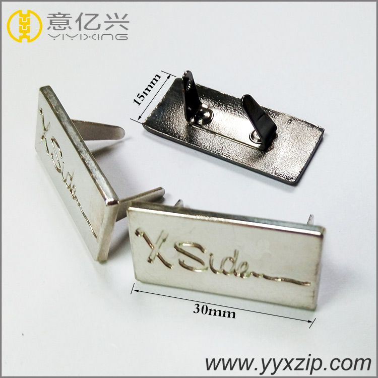 pearl nickel personalized engraved logo name custom plain shaped metal label