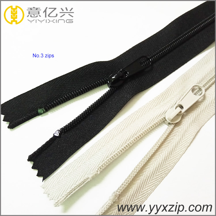 Plastic nylon zipper for pants, long chain nylon zipper for sofa made in Shenzhe