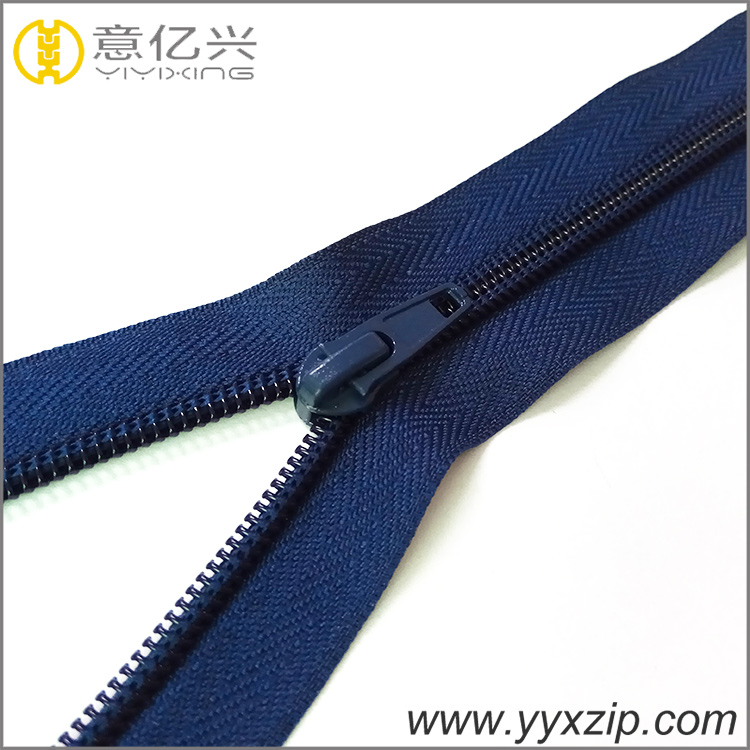 5# high welcome customization dark blue long chain nylon zipper for pants
