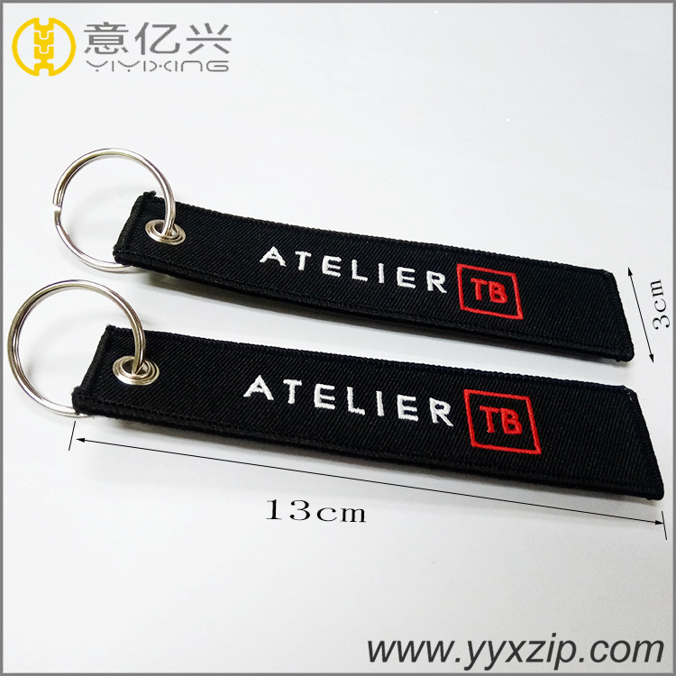 Hot Sell Embroidery Promotion Double Keychain Keyring