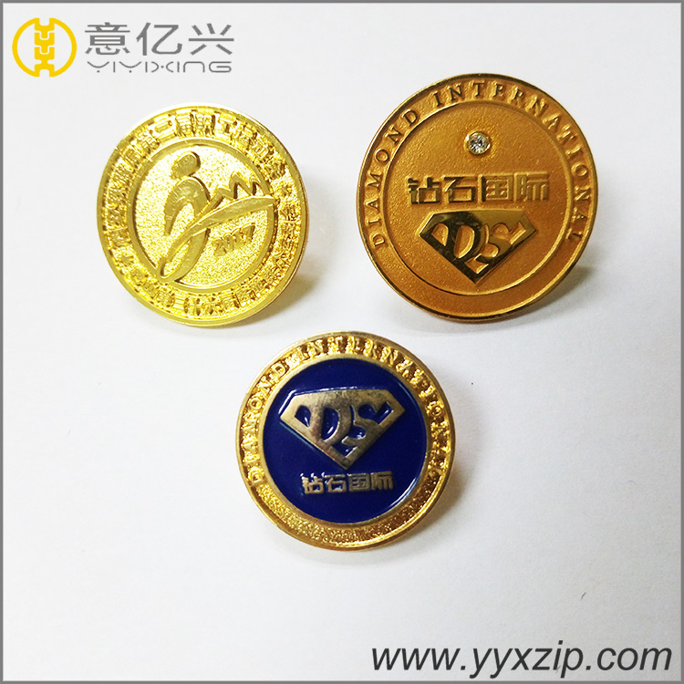 custom made metal soft enamel pin badge round name badge