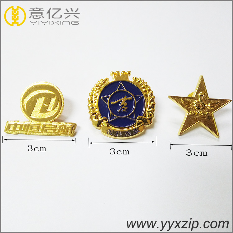 custom gold hard enamel round shape lapel pins metal pin badge