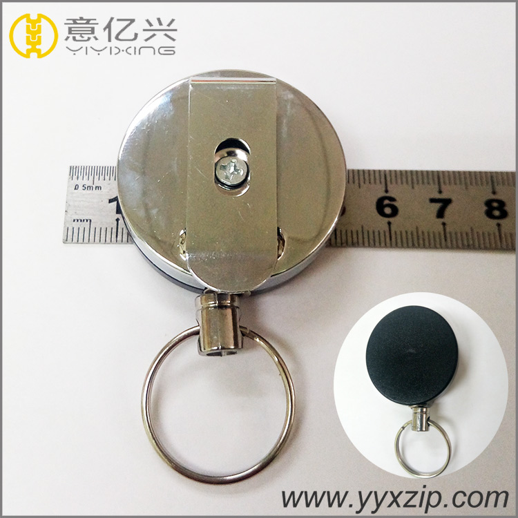 custom metal retractable pull reel for badge