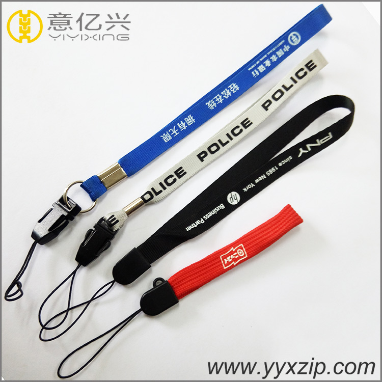 custom printed short wrist lanyard with phone string