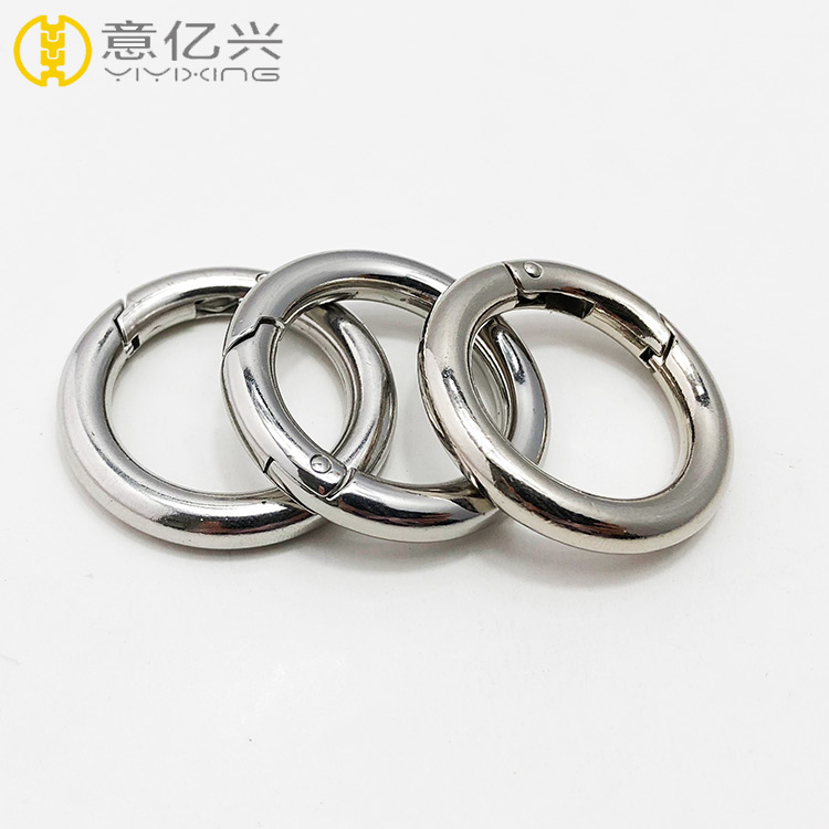 Plated shiny silver metal snap clip trigger spring o ring keyring buckle bag acc