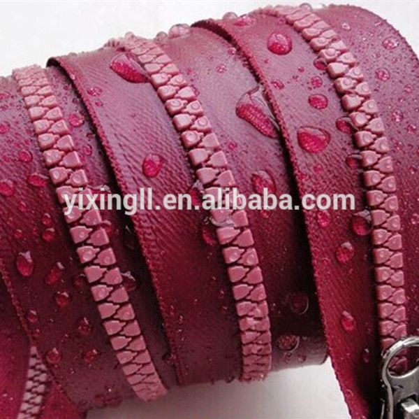 TPU coating waterproof plastic zipper pvc film waterproof zipper