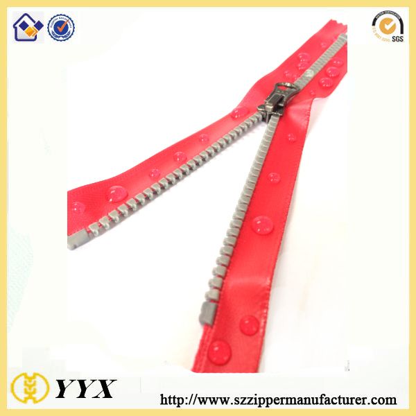 TPU coating waterproof plastic zipper pvc film waterproof zipper