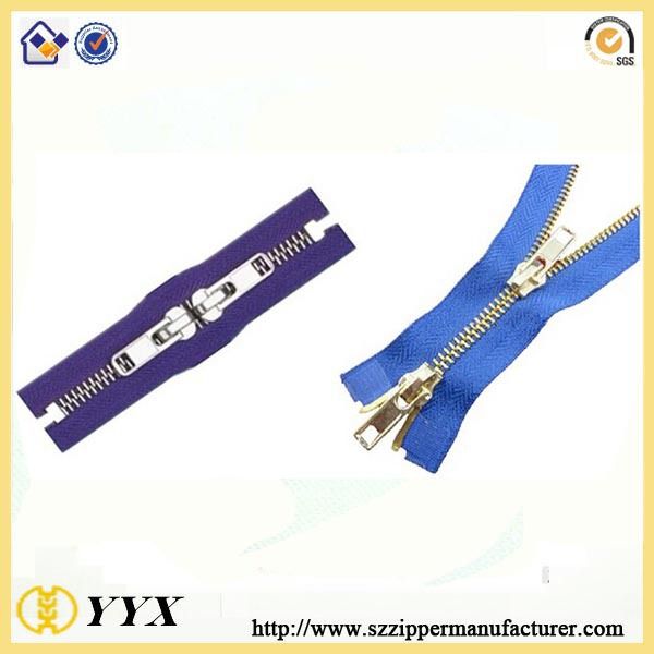 double slider metal zipper