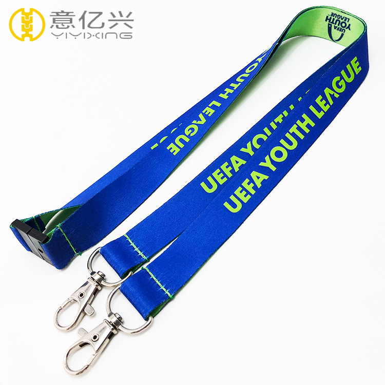 Custom color screen printing logo nylon lanyard