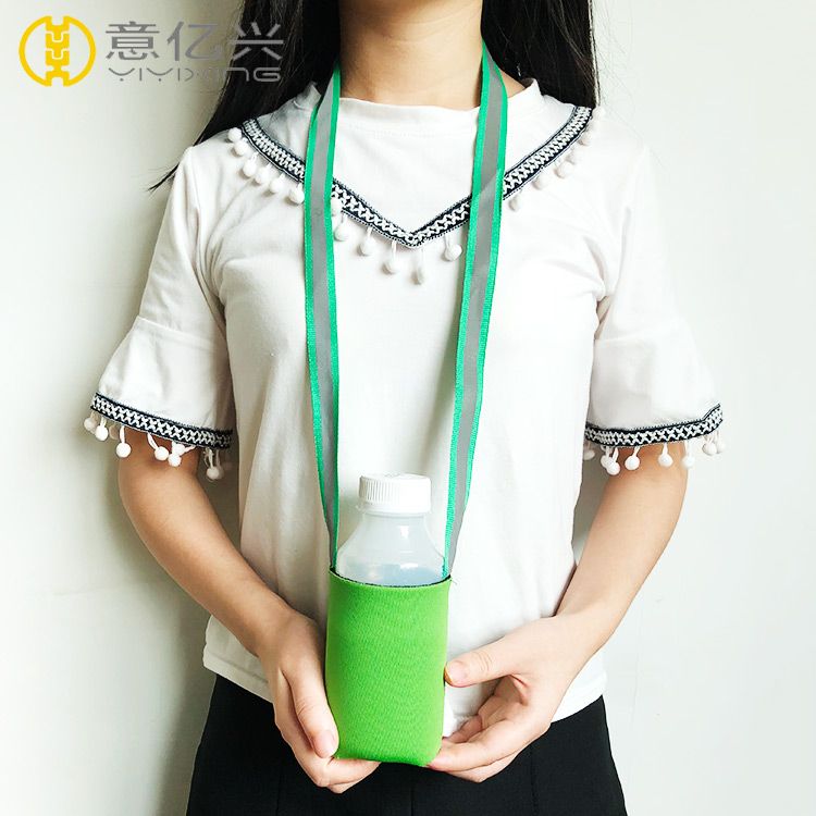 Promotional custom polyester neck lanyard water bottle holder lanyard