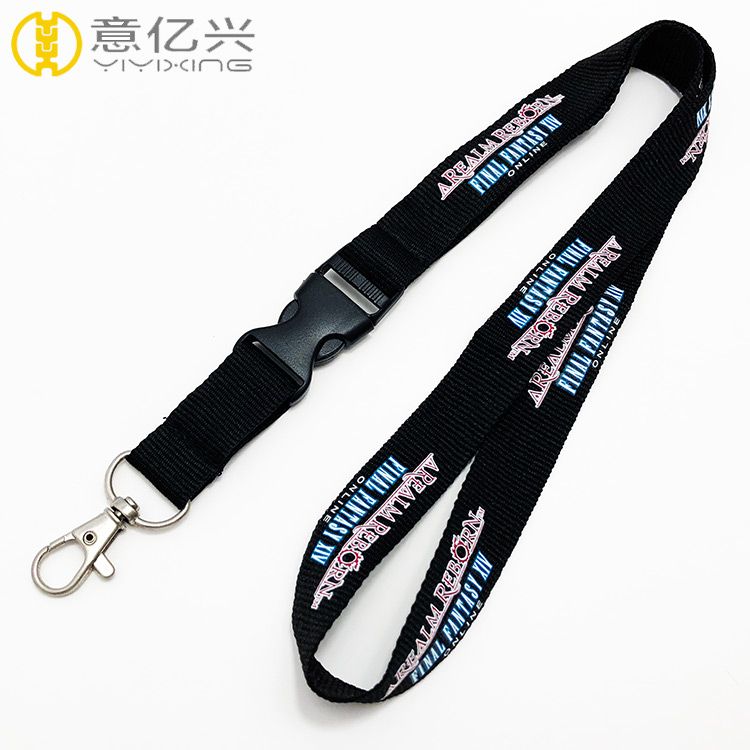 Cheap Silkscreen School Promotion Name Tag Polyester Logo Lanyard