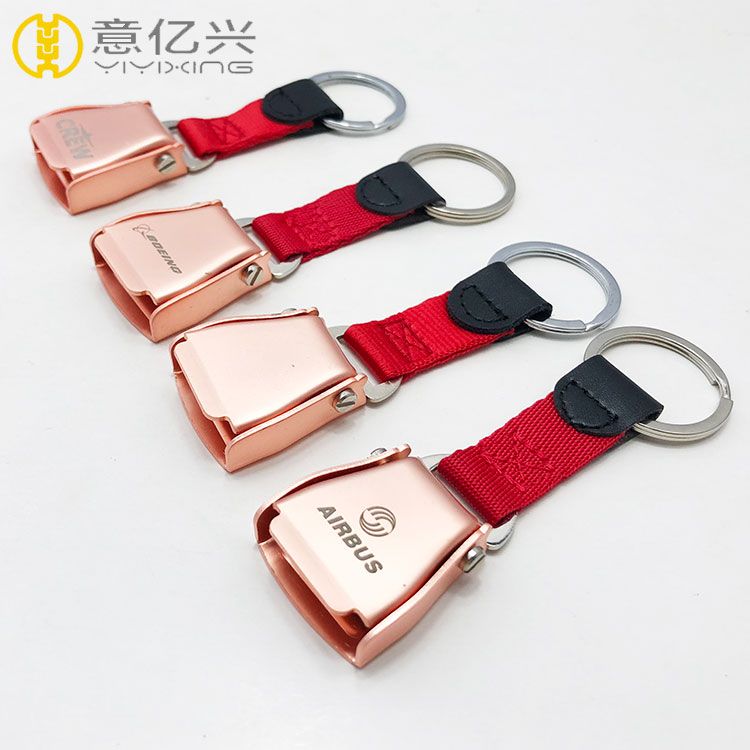 custom mini airplane safety buckle seatbelt keychain