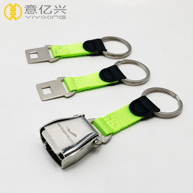 High quality iron seatbelt buckle keychain for airline