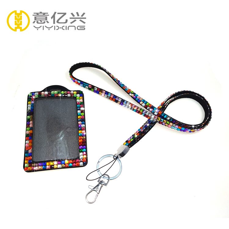 Wholesale fashion rainbow color bling bling lanyards