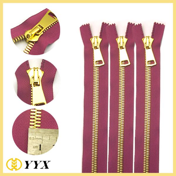 Auto Lock Brass Metal Zipper