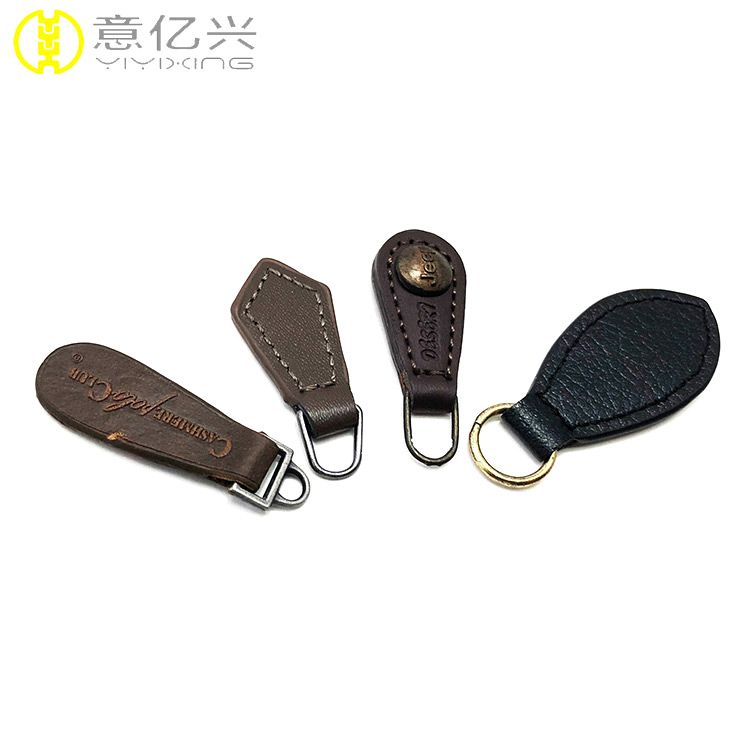 Custom Leaf Shape Leather Zip Puller Sewing Fastener Slider