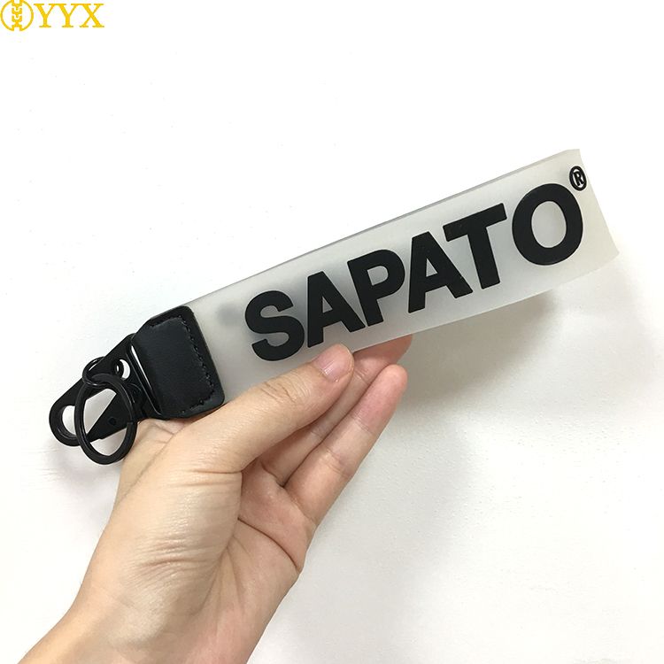 OEM Custom Rubber Keychain For Fashion Logo Brand Name Soft Silicone Wristband K